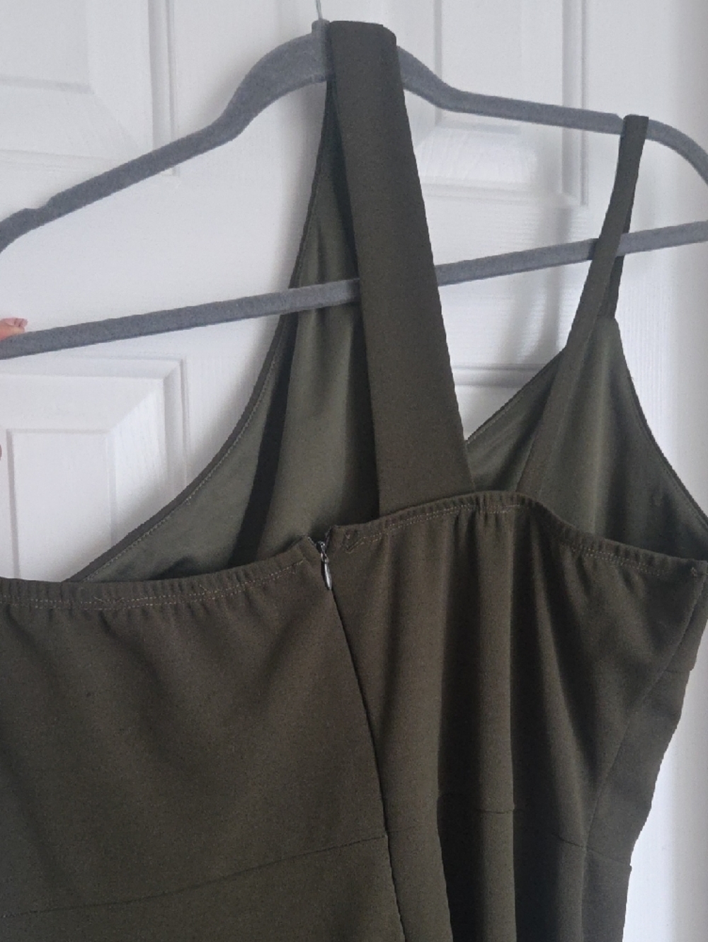 Fashion to Figure Olive Asymmetric One-Shoulder Jumpsuit - Picture 2 of 2